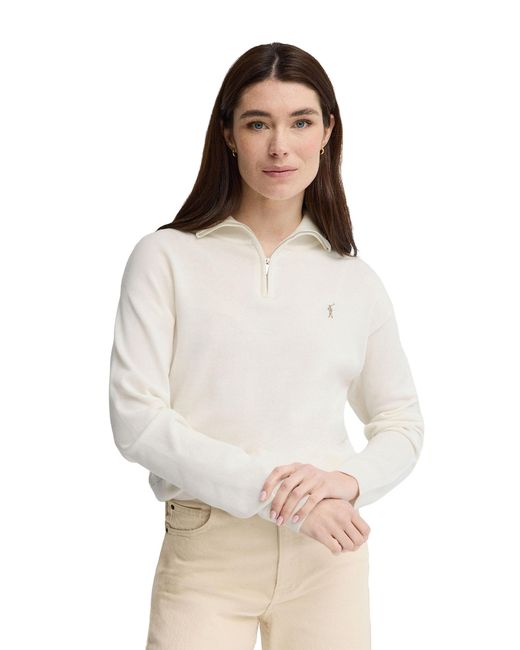 POLO CLUB White Zip Neck Sweater Pullover20