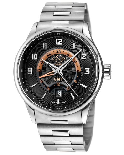 Gv2 Gray Giromondo 42300B Swiss Quartz Dial Stainless Steel Date Watch for men