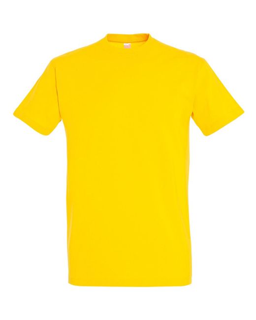 Sol's Yellow Imperial Heavyweight Short Sleeve T-Shirt Cotton for men