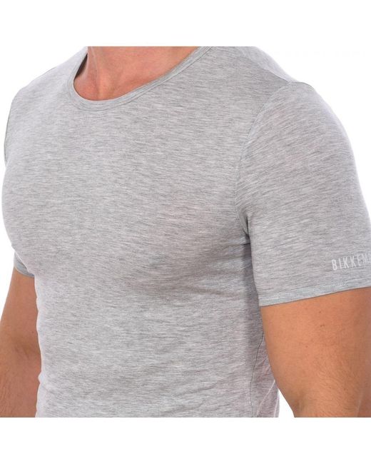 Bikkembergs Gray Fashion Bamboo Short Sleeve T-Shirt Bkk1Uts03Si for men