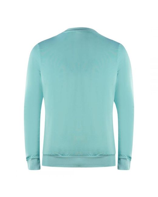 Lyle & Scott Green Golf Tech Crew Neck Pale Marine Jumper for men