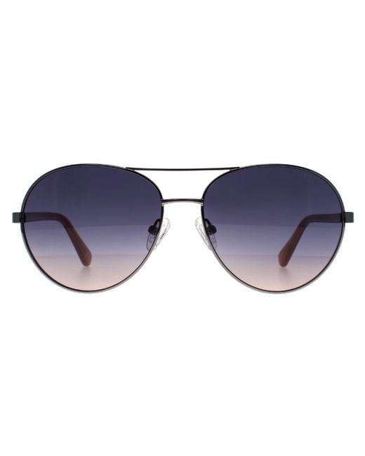 Guess Blue Aviator Shiny Light Nickeltin Gradient Gu5213 for men