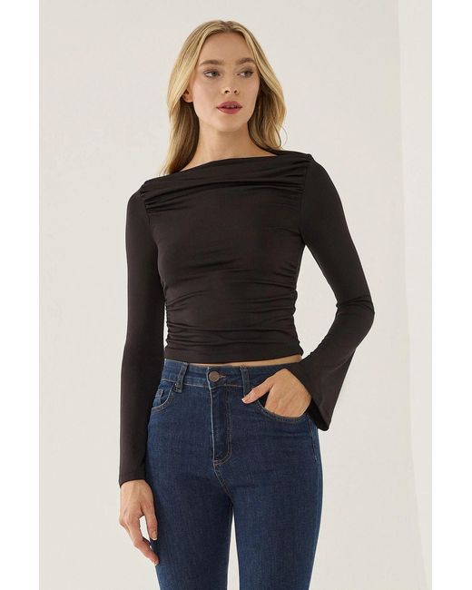 Hiccup Black Drape Detailed Top