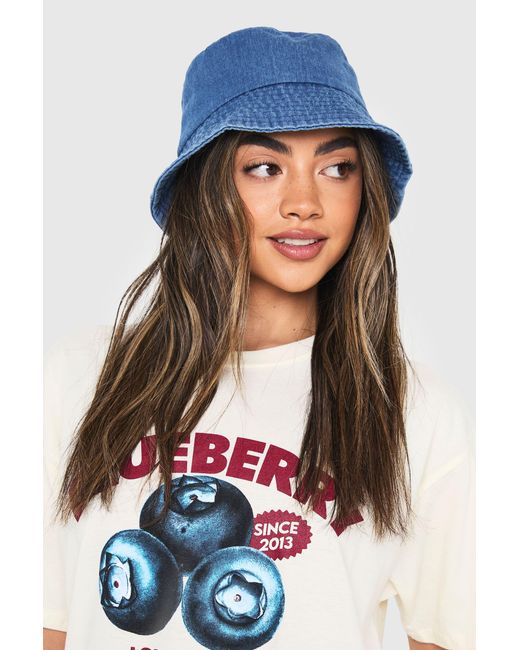 Boohoo Blue Denim Bucket Hat