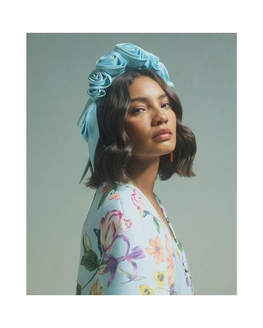 River Island Green Premium Rose 3D Floral Headband