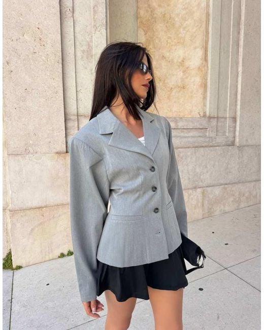 Labelrail Gray X Barbara Ines Scuplted Tailored Jacket
