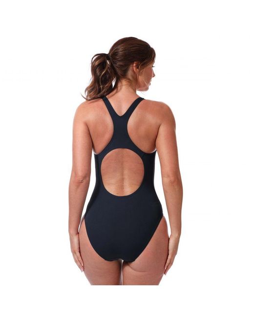 Speedo Blue Printed Medalist Swimsuit