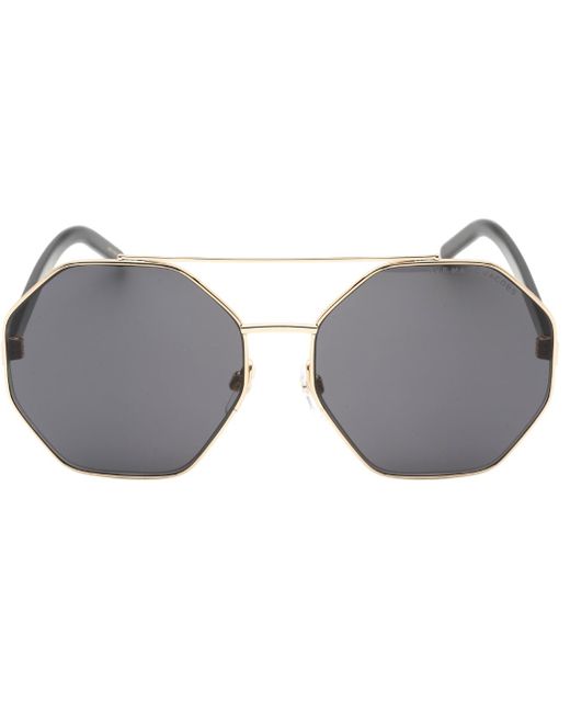 Marc Jacobs Gray Hex Lensed Sunglasses Metal