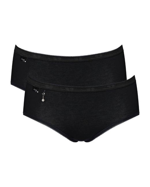 Sloggi Black Basic+ Midi 2 Pack Briefs