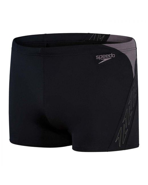 Speedo Hyper Boom Splice Aqua Shorts In Zwart Grijs in het Black voor heren