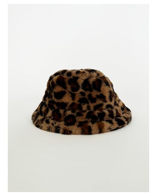 SVNX Natural Leopard Print Bucket Hat