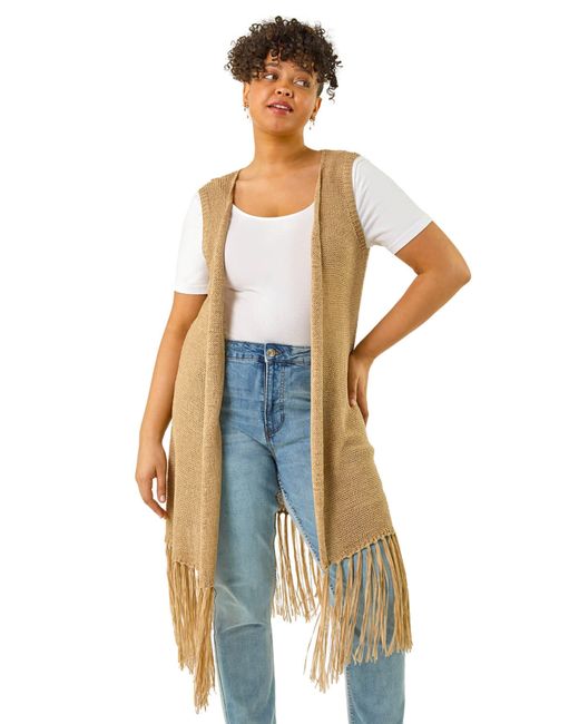Roman Multicolor Curve Crochet Knit Tassel Cardigan