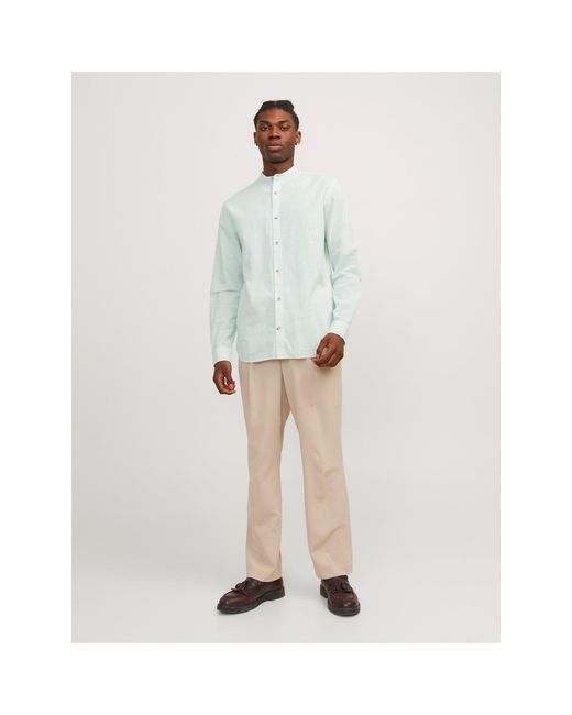 Jack & Jones White And Regular Fit Long Sleeve Shirt for men