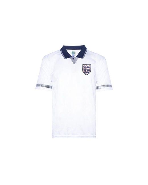 Score Draw White England 1990 Home Jersey for men