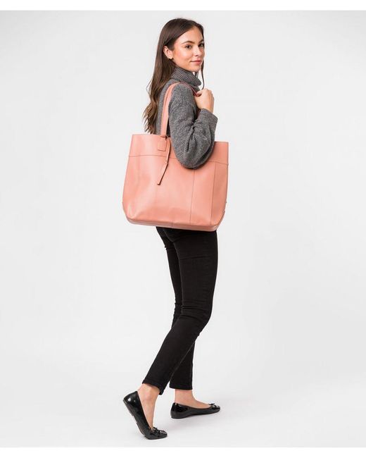 Pure Luxuries Pink 'Pembury' Misty Rose Vegetable-Tanned Leather Extra Large Shopper Bag