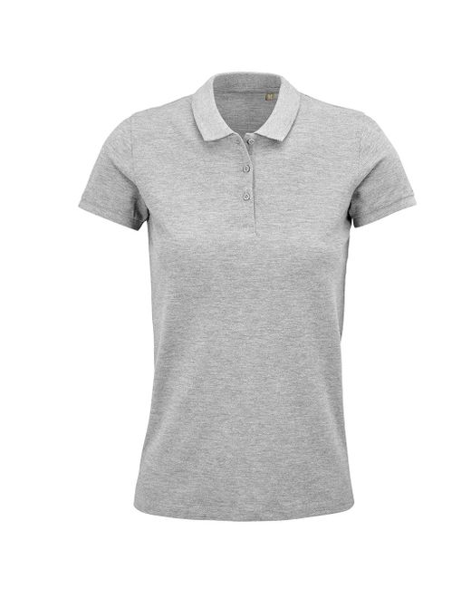 Sol's Gray Ladies Planet Marl Pique Organic Polo Shirt