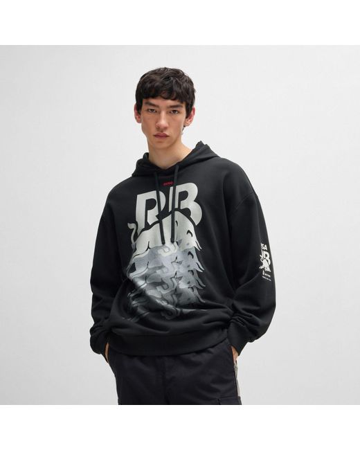 HUGO Dynamic Branding Hoodie In Zwart in het Black voor heren