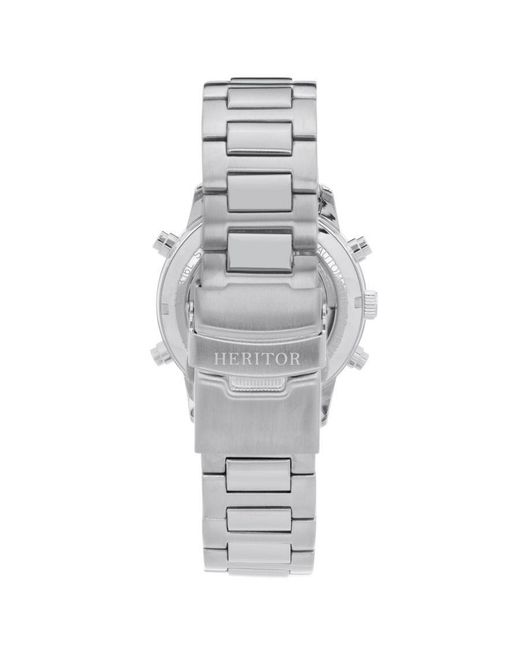 Heritor Blue Wilhelm Semi-Skeleton Bracelet Watch W/Day/Date for men
