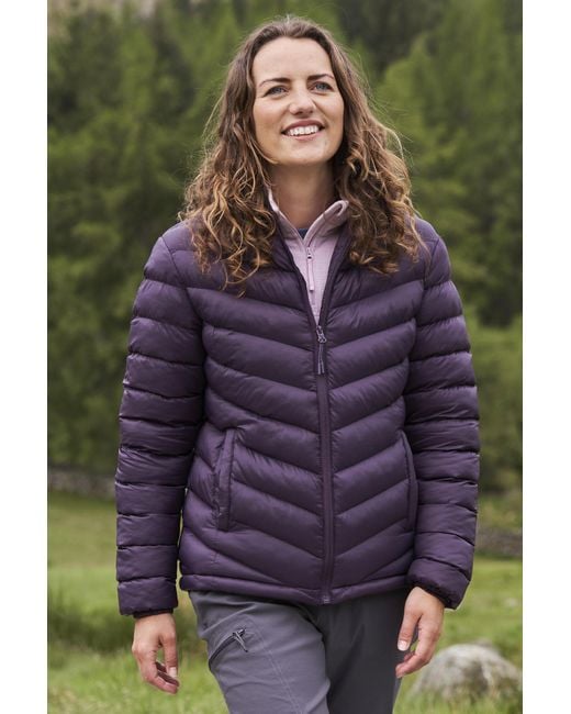 Mountain Warehouse Purple 'Seasons' Padded Jacket Water Resistant Insulated Winter Coat Polyamide