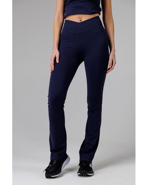 French Connection Blue Wrap Front Fcuk Stretch Yoga Pant