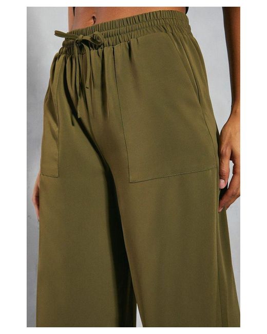 MissPap Green Pocket Detail Wide Leg Trousers