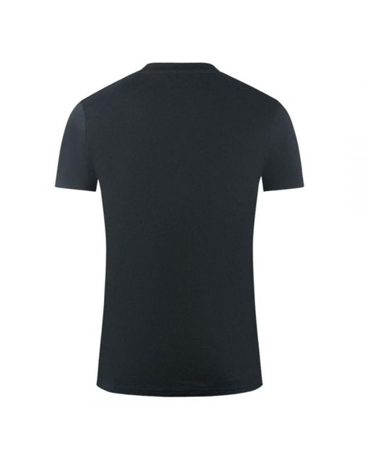 Aquascutum Black London Aldis Brand Logo T-Shirt Material_Cotton for men