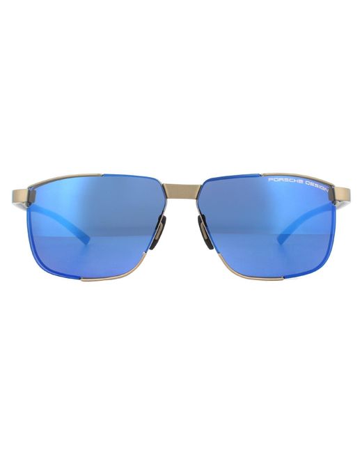 Porsche Design Blue Rimless And Mirror Sunglasses Metal for men