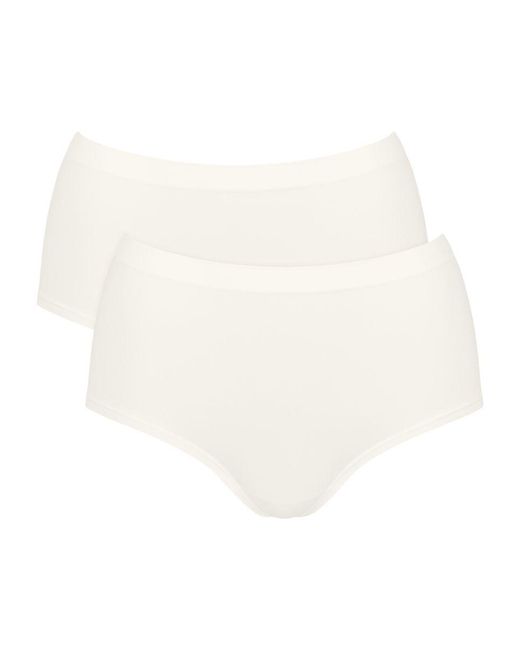 Sloggi White Go Sense High Waist Briefs (2 Pack)