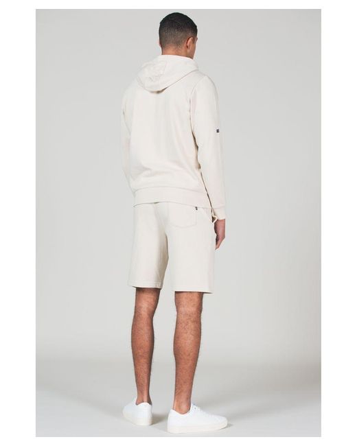 Tokyo Laundry White Cotton Blend Hoody And Fleece Shorts Loungewear Set for men