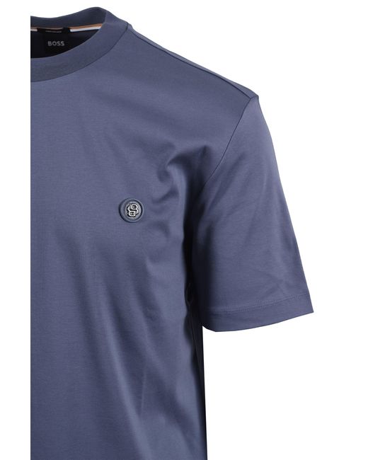 Boss Blue C Taut T-Shirt Open Cotton for men