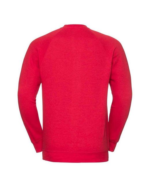 Russell Red Raglan Sleeve Sweatshirt for men