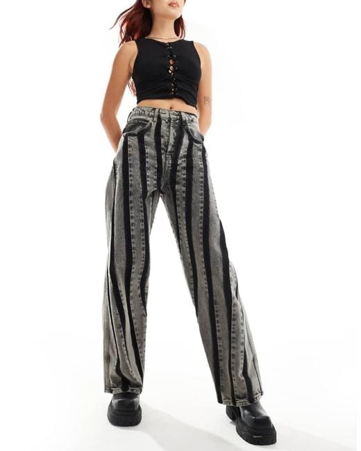 Collusion Black Iconic Seam Detail Low Rise Baggy Jeans