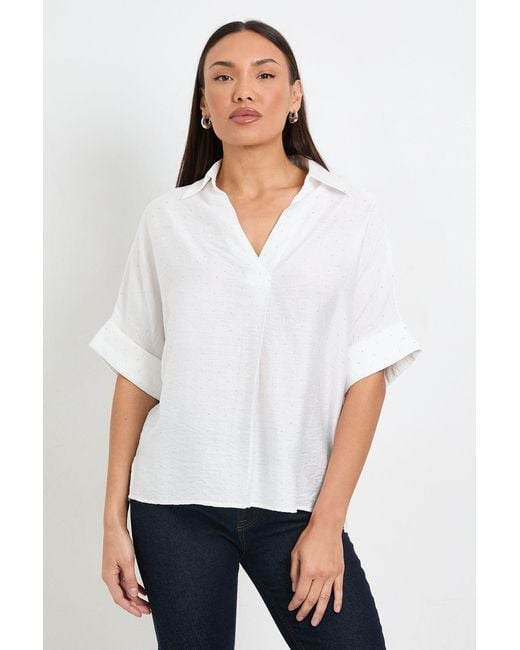 Wallis White Hotfix Short Sleeve Overhead Shirt