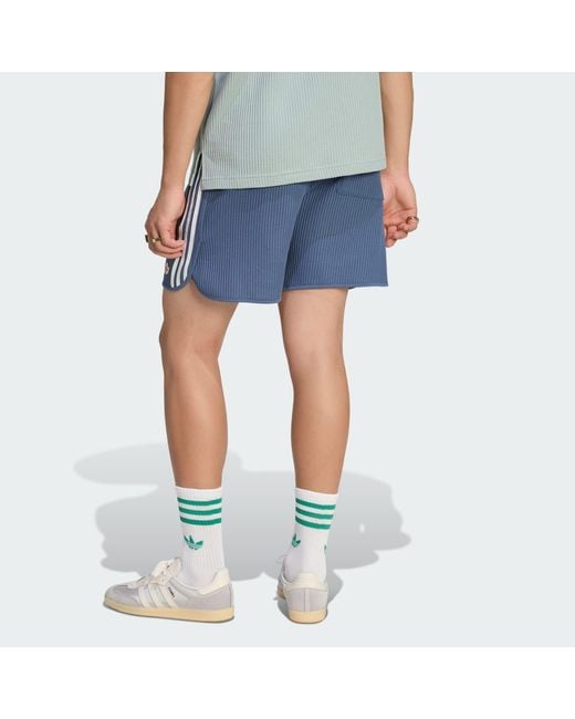 Adidas Originals Blue Waffle Knit Sprinter Shorts for men