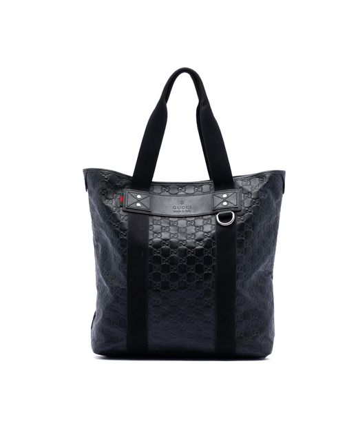 Gucci Black Pre-Owned Ssima Web Tote