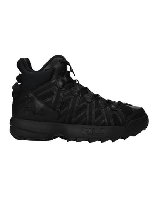 Fila Black Fabric Shoes for men