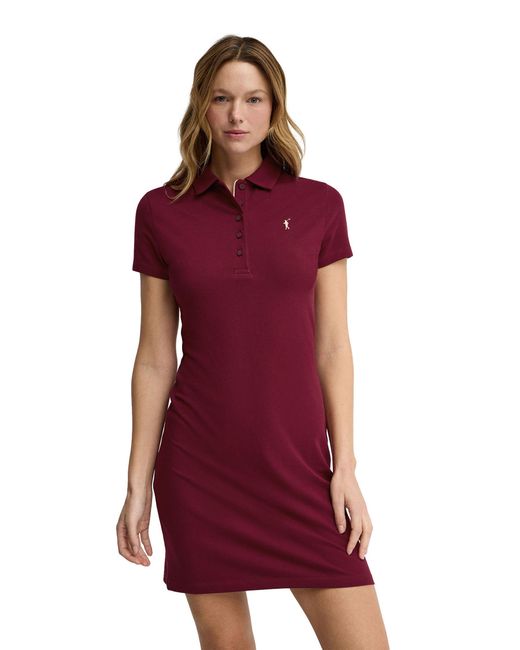 POLO CLUB Red Short Sleeve Neck Dress Dress2