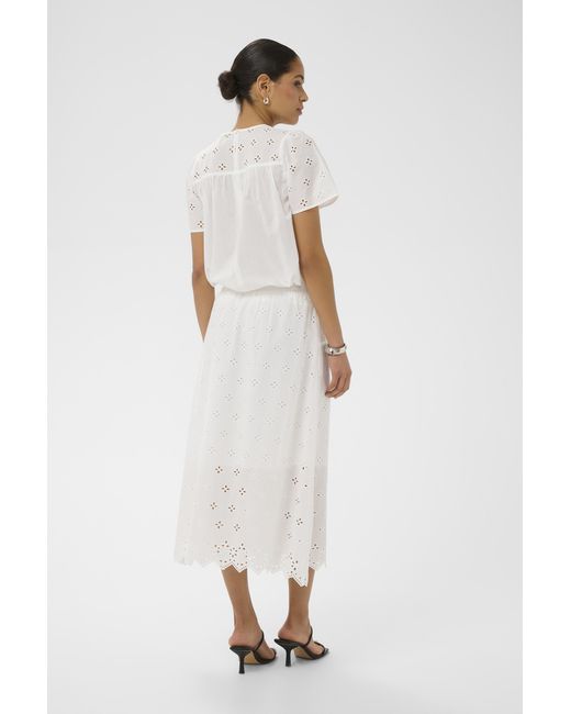 Kaffe Rok Kamolly Rok A-Shape in het White