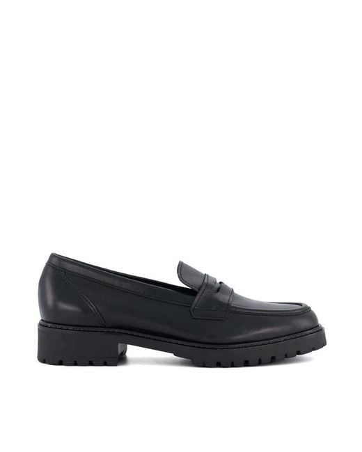 Dune Black Wf Gild Wide Fit Cleated Penny Loafers
