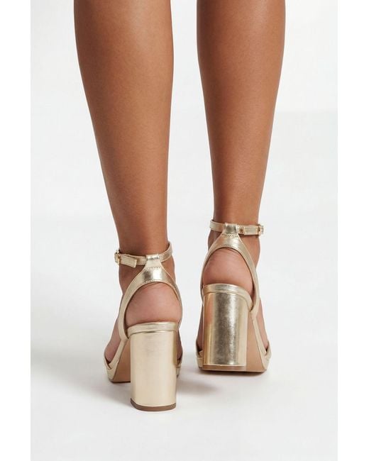Boohoo Brown 2 Part Platform Heels