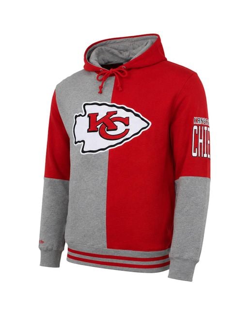 Mitchell & Ness Red Nfl Kansas City Chiefs Split Color Hoodie for men