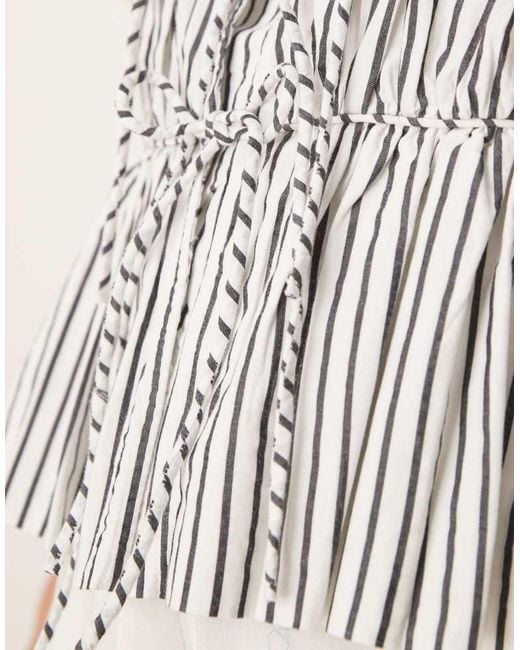 Y.A.S White Sleeveless Tie Front Poplin Top