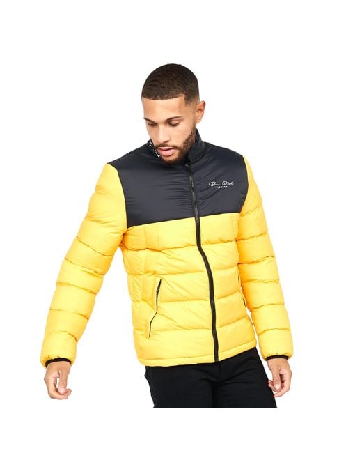 Born Rich Yellow Lyden Oversized Puffer Jacket for men