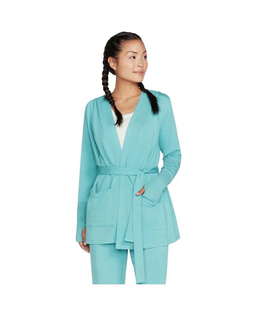 Skechers Blue Everyday Belted Slouchy Hoodigan Cardgian