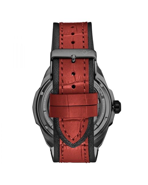 Stuhrling Gray Dual Time Automatic Navigator 46Mm Skeleton for men