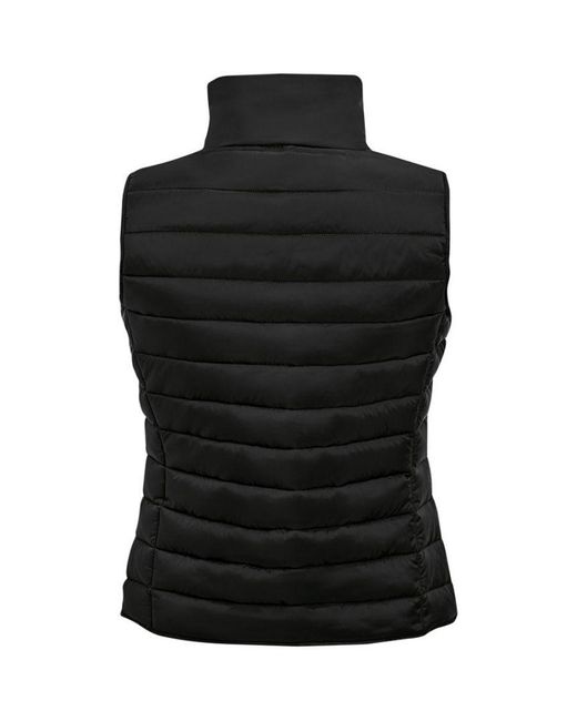 Sol's Black Ladies Wave Padded Water Repellent Bodywarmer/Gilet