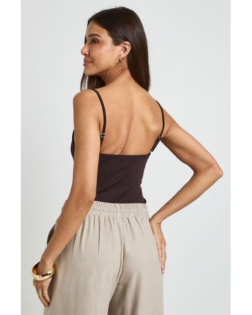 Boohoo Brown Premium Stretch Contour Strappy Bodysuit