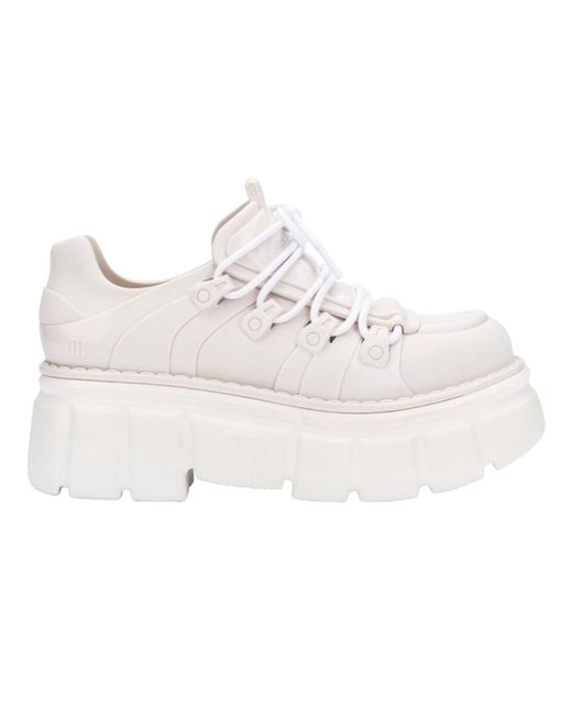 Melissa White Rebel Platform Combat Boot