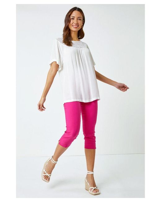 Roman Pink Cropped Stretch Trouser