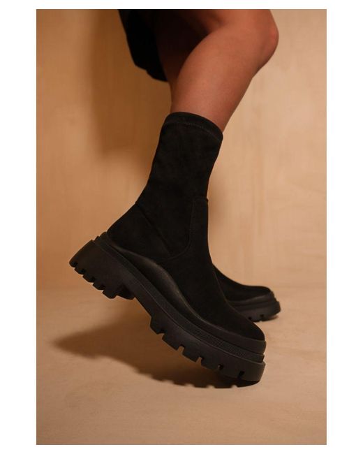 Where's That From Black 'Hollie' Ankle Boot With Chunky Heel